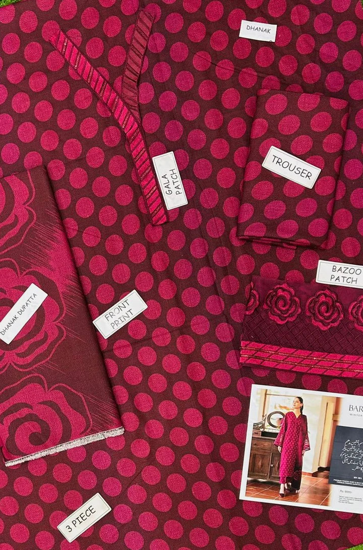 Baroque Dhanak Embroidered 3 Piece | BQ126