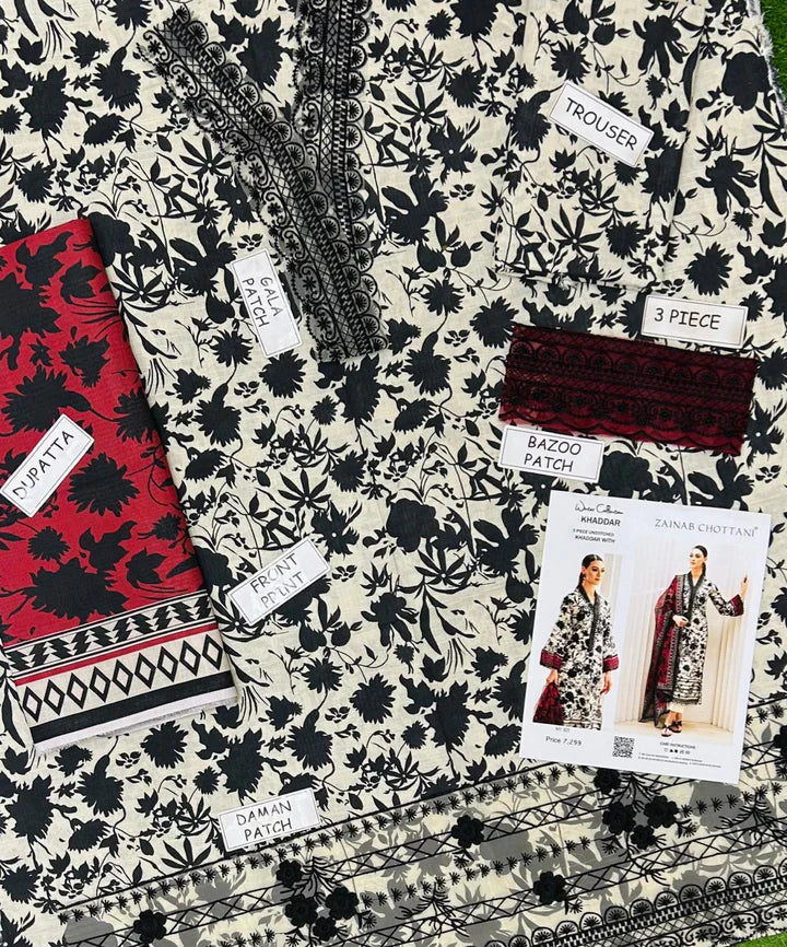 Zainab Chottani Khaddar Embroidered 3 Piece | ZC107