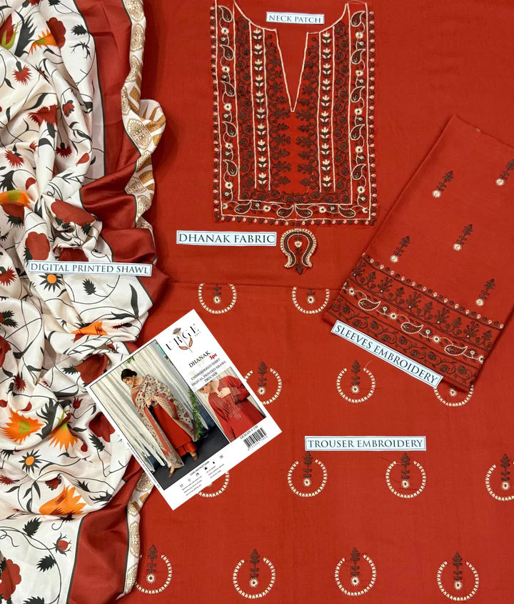 Aisling Dhanak Embroidered 3 Piece - AL105