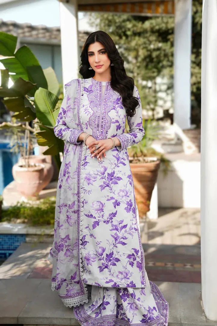 Aneela Linen Embroidered 3 Piece - AN104