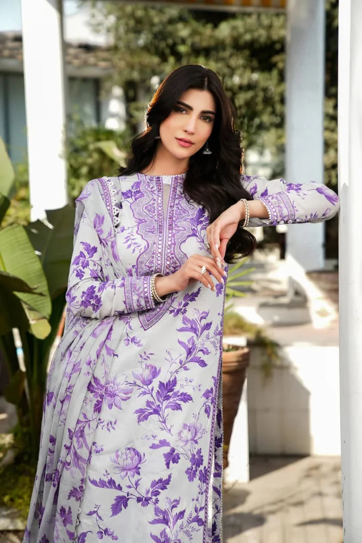 Aneela Linen Embroidered 3 Piece - AN104