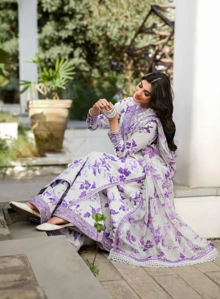 Aneela Linen Embroidered 3 Piece - AN104