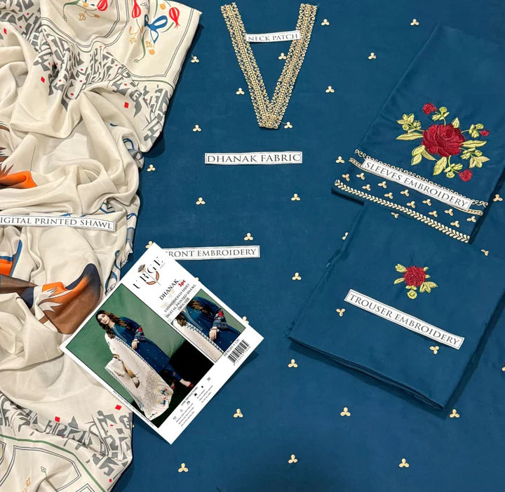 Aisling Dhanak Embroidered 3 Piece - AL104