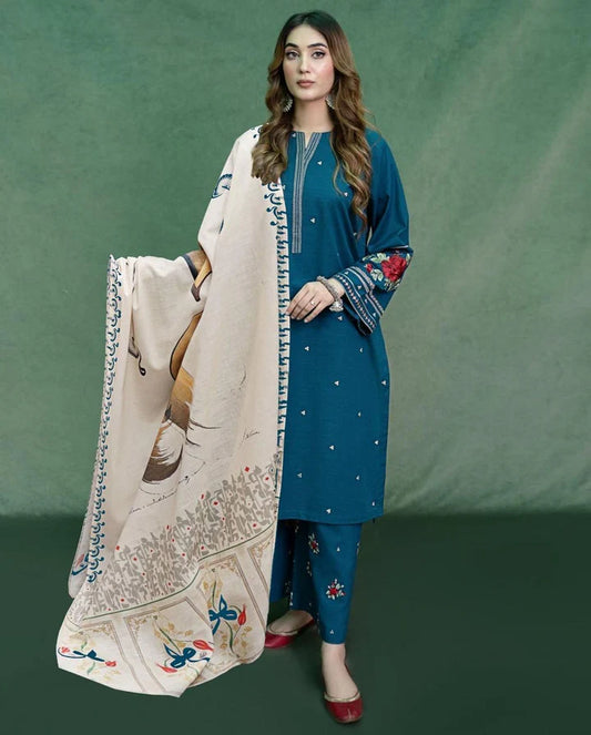 Aisling Dhanak Embroidered 3 Piece - AL104