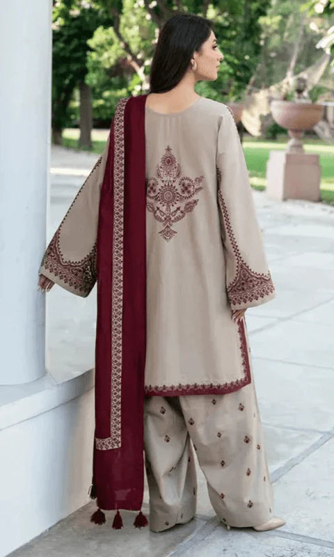 Baroque Dhanak Embroidered 3 Piece - BQ113