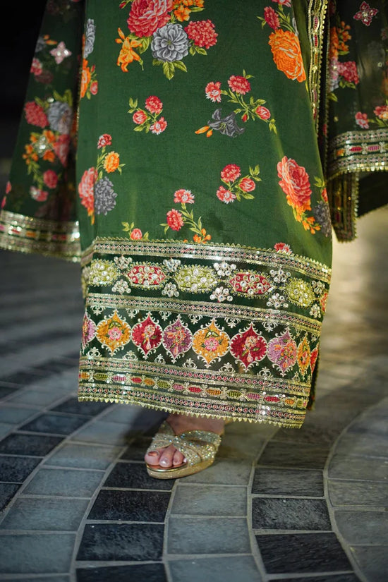 Aneela Shamoz Silk Digital Printed 3 Piece - AN105