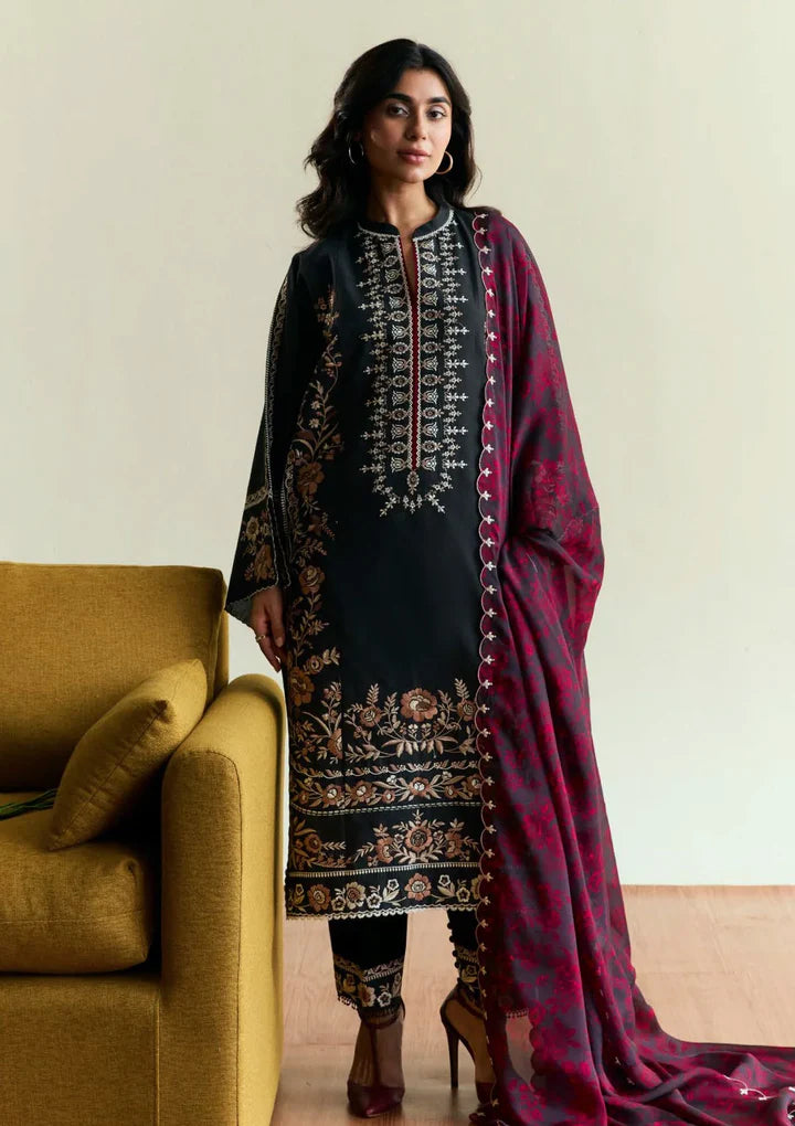 Zara Shahjahan Dhanak Embroidered 3 Piece | ZR104