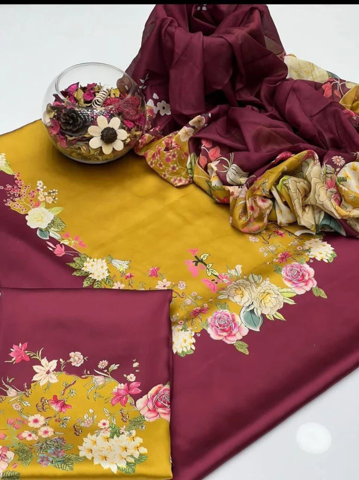 Lulusar Silk Digital Printed 3 Piece - LR119