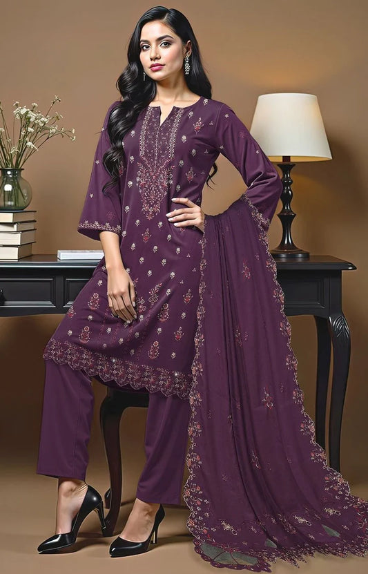 Bareeze Dhanak Embroidered 3 Piece | BZ101