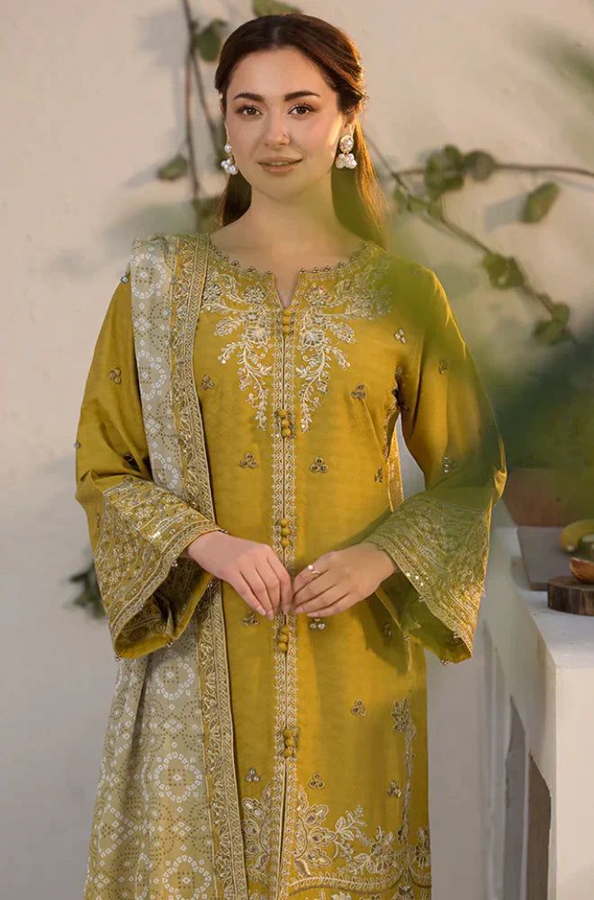 Qalamkar Dhanak Embroidered 3 Piece - QR101
