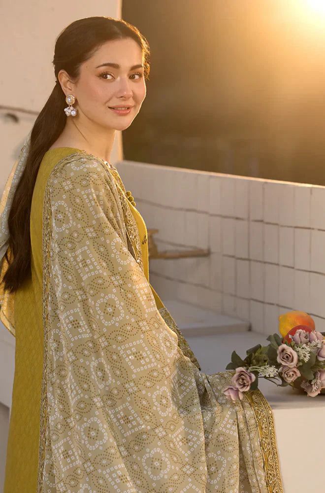 Qalamkar Dhanak Embroidered 3 Piece - QR101