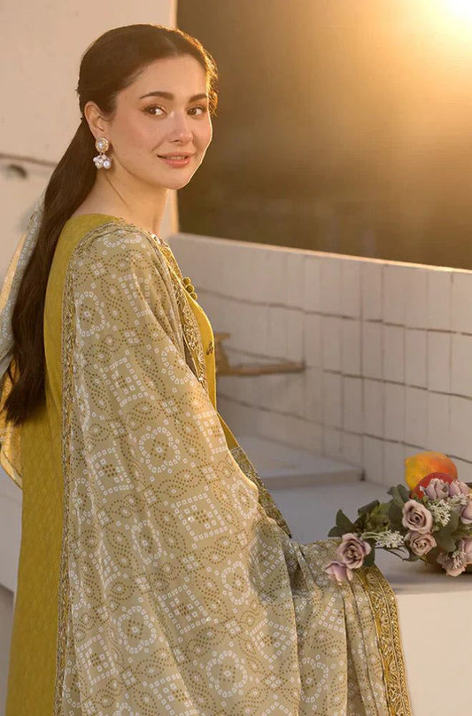 Qalamkar Dhanak Embroidered 3 Piece - QR101