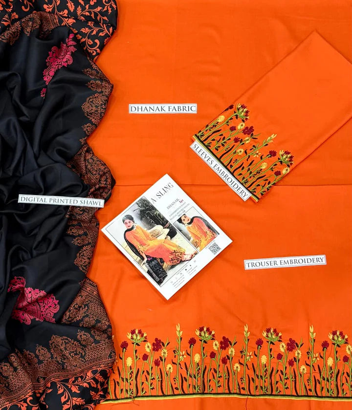 Aisling Dhanak Embroidered 3 Piece | AL108