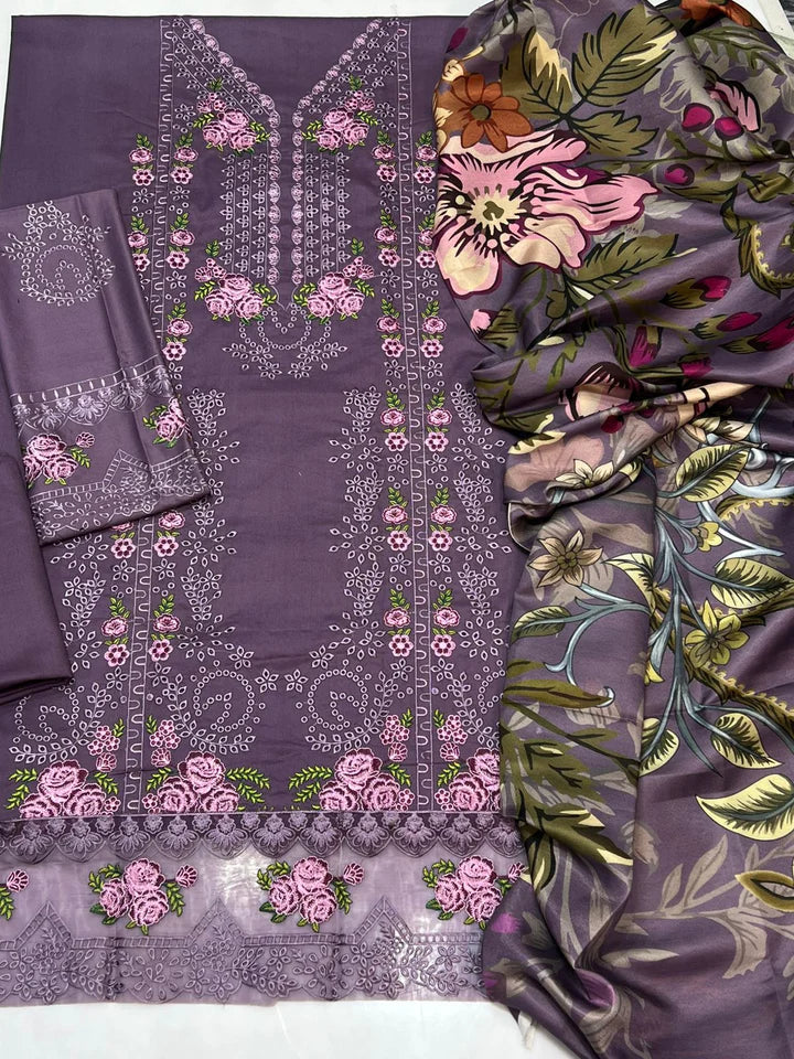 Jade Dhanak Embroidered 3 Piece | JE100