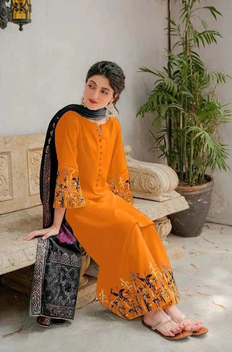 Aisling Dhanak Embroidered 3 Piece | AL108