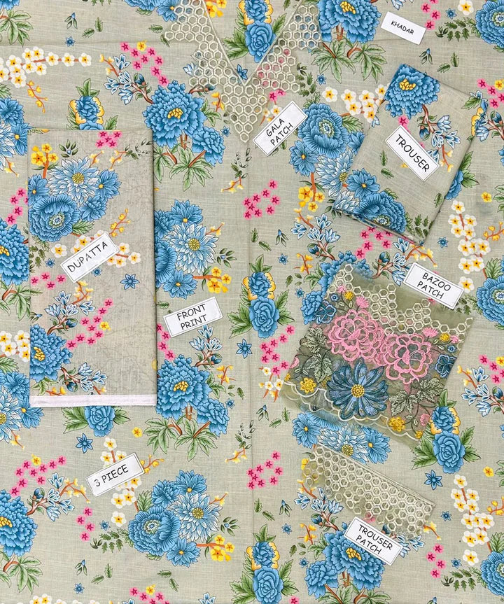 Baroque Khaddar Embroidered 3 Piece | BQ124