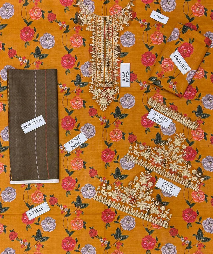 Baroque Khaddar Embroidered 3 Piece | BQ123