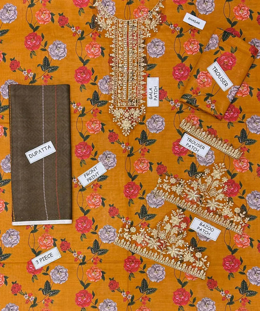 Baroque Khaddar Embroidered 3 Piece | BQ123