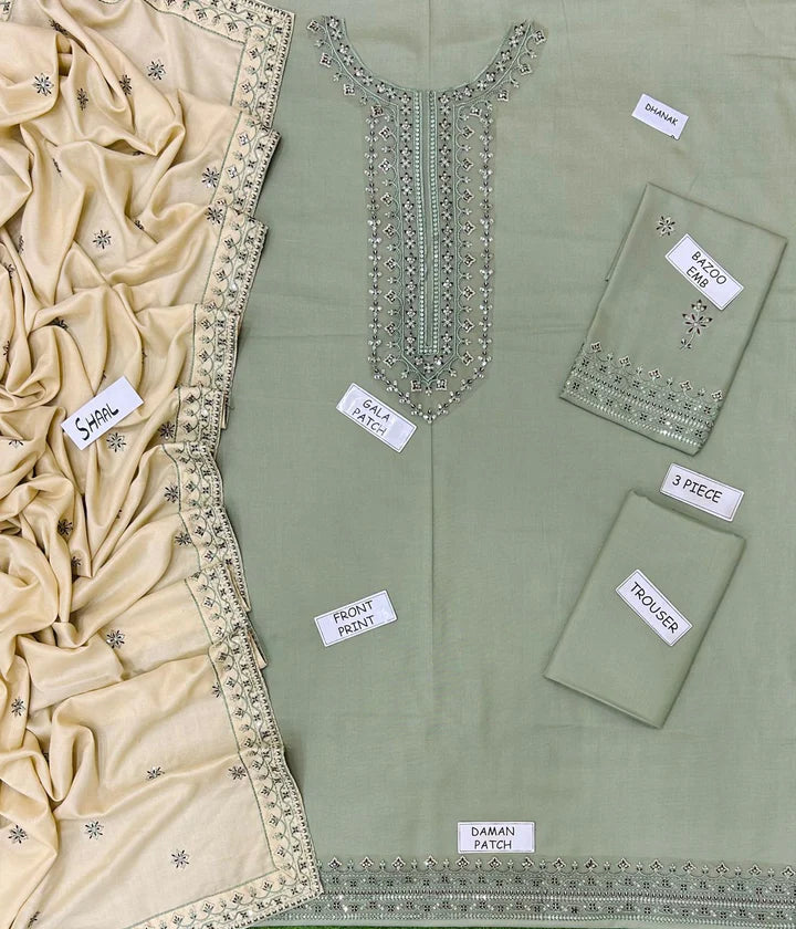 Batik Dhanak Embroidered 3 Piece | BK102