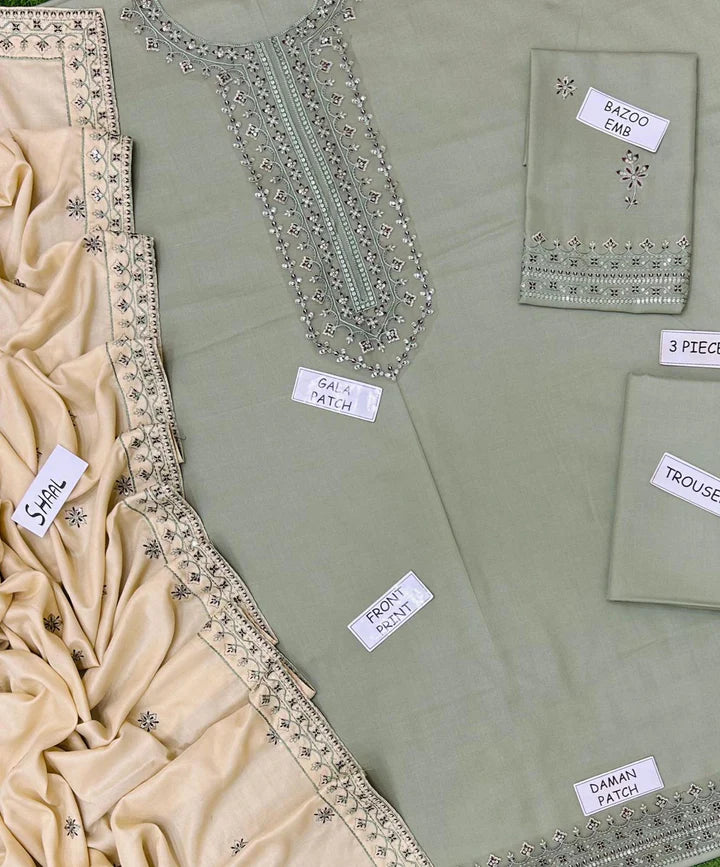 Batik Dhanak Embroidered 3 Piece | BK102