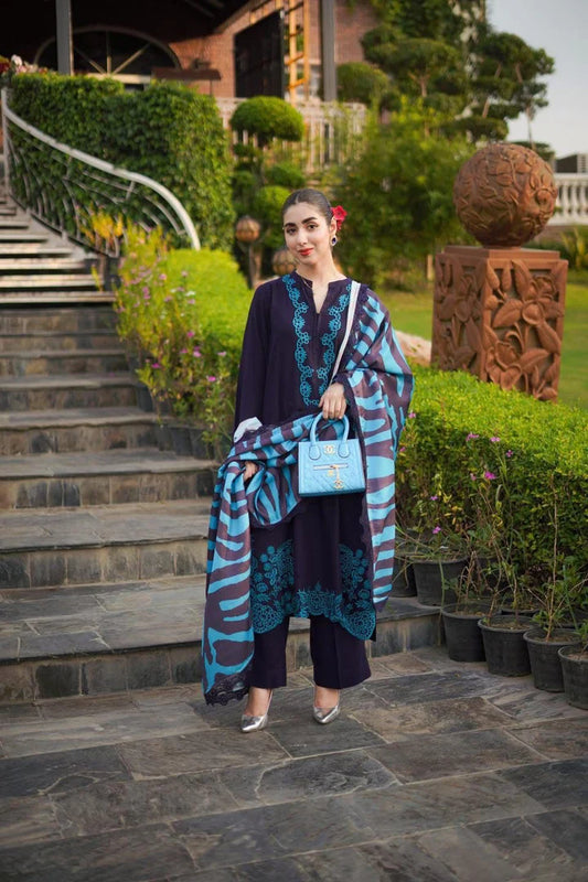 Aneela Dhanak Embroidered 3 Piece | AN109