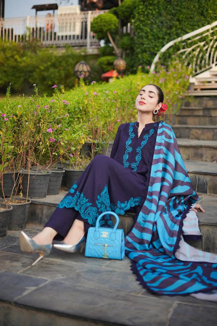 Aneela Dhanak Embroidered 3 Piece | AN109