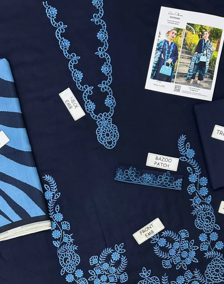 Aneela Dhanak Embroidered 3 Piece | AN109