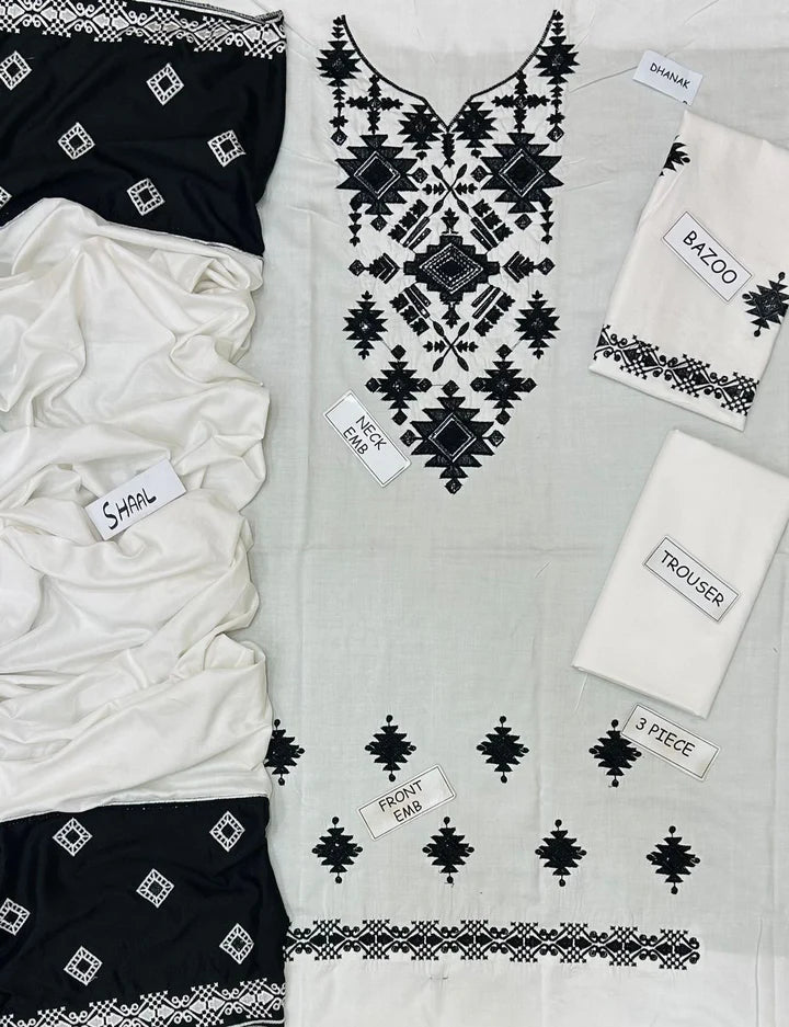 Laam Dhanak Embroidered 3 Piece | LM101