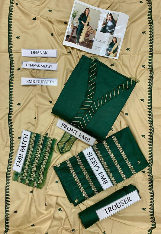 Aisling Dhanak Embroidered 3 Piece - AL101