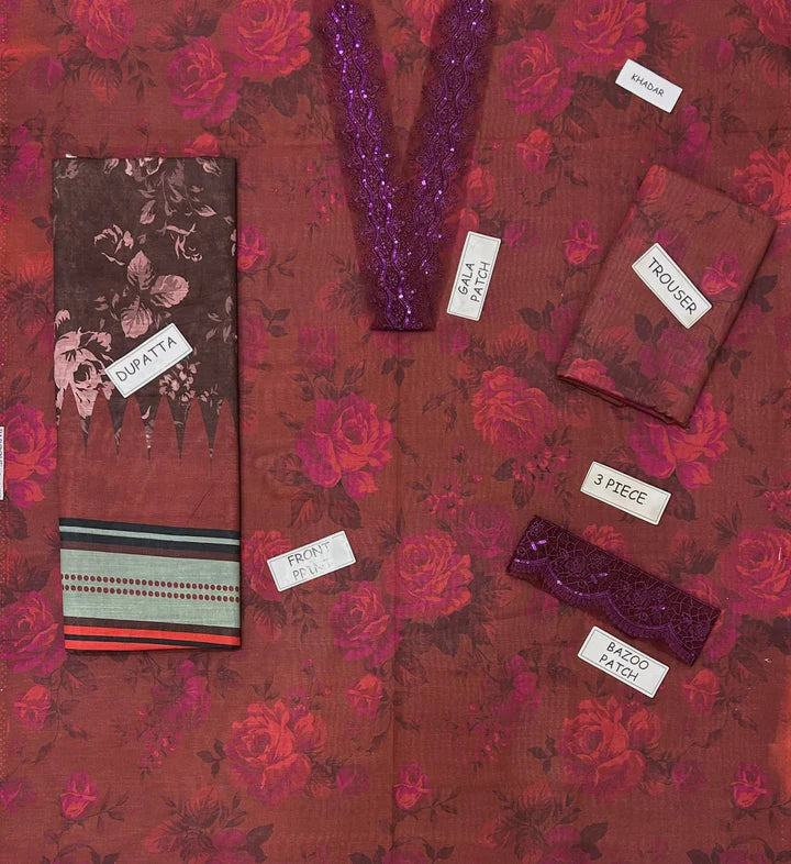Baroque Khaddar Embroidered 3 Piece | BQ118