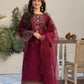 Qalamkar Dhanak Embroidered 3 Piece - QR100